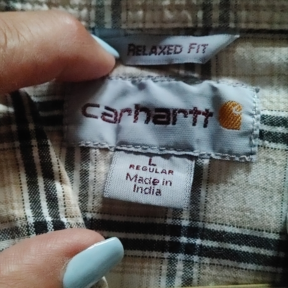 Carhartt men's size large plaid short sleeves shirt - Picture 5 of 6